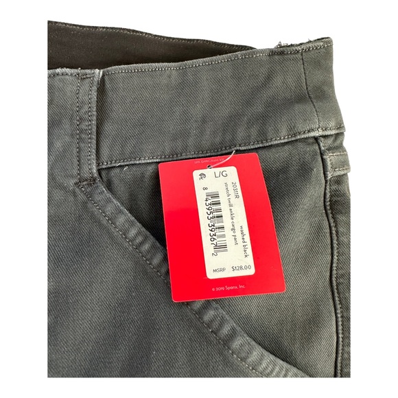Spanx Stretch Twill Ankle Cargo Women's Pants Washed Black Size L,M - Picture 7 of 7